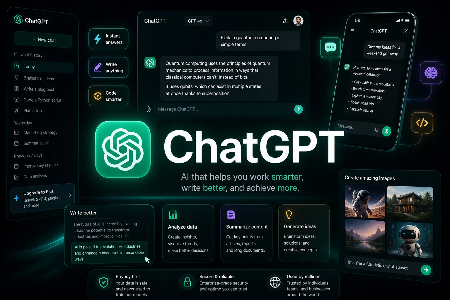 ChatGPT-style student AI chat platform project preview