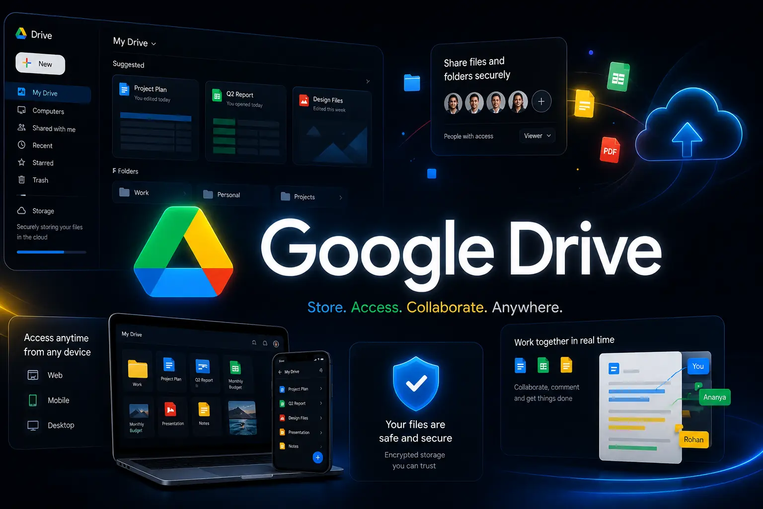 Google Drive-style cloud storage project preview